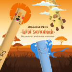 Legami Erasable Gel Pen - Wild Savannah (Set of 3) - Picture 2
